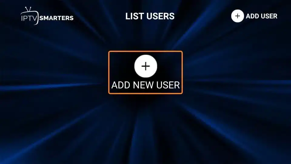 Add User IPTV Smarters